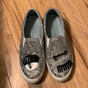 Chiara Ferragni “Flirting” Silver Flats